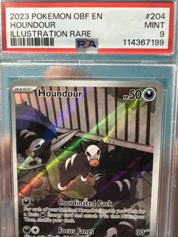 2023 Pokemon OBF EN Houndour Illustration Rare #204/197 MINT 9 - Image 2