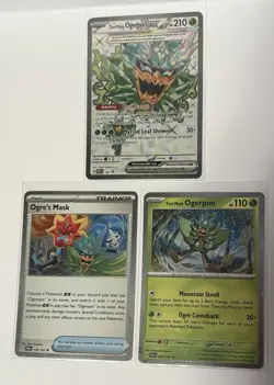 Pokemon Teal Mask Ogerpon ex SVP 166 + Ogerpon 024 + Ogre’s Mask 159 Lot NM - Image 2