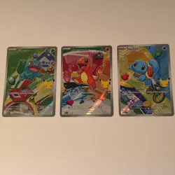 Pokemon First Partners Series 1 Kanto Starters Illustration Rares - Image 1