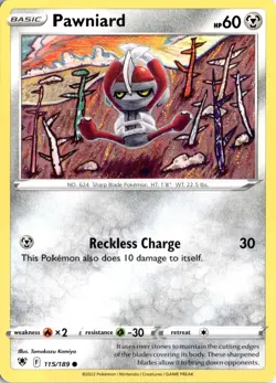 Pawniard 115/189 SWSH10: Astral Radiance Pokemon Card TCG - Image 1