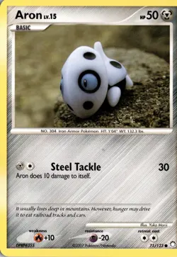 Aron 71/123 Mysterious Treasures Pokemon Card TCG - Image 1