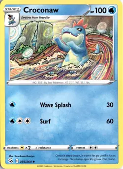 Croconaw 056/264 SWSH08: Fusion Strike Pokemon Card TCG - Image 1