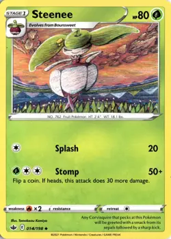 Steenee 014/198 SWSH06: Chilling Reign Pokemon Card TCG - Image 1