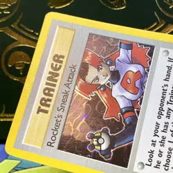 Pokemon 1st edition Rocket's Sneak Attack Trainer Card Holo Rare 16/82 Holo LP - Image 4