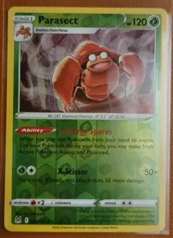 Pokemon TCG Parasect Sword & Shield - Lost Origin 005/196 Reverse Holo Rare VLP - Image 1