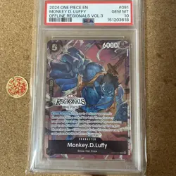 2024 One Piece EN OP07-091 Monkey D. Luffy (Offline Regionals V3) PSA 10 - Image 1