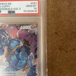 2024 One Piece EN OP07-091 Monkey D. Luffy (Offline Regionals V3) PSA 10 - Image 3