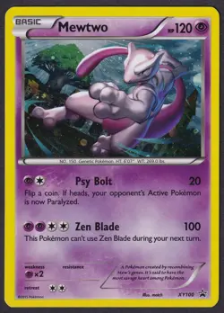 Pokemon Mewtwo XY100 Cosmos Holo Black Star Promo - Image 1