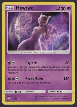 Pokemon Mewtwo 12/18 Holo Detective Pikachu - Image 1