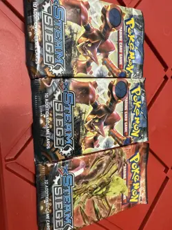 Pokemon TCG XY Steam Siege 3 Booster Packs Factory Sealed - Image 1