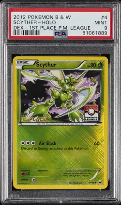 2012 POKEMON BLACK & WHITE DARK EXPLORERS #4 SCYTHER-HOLO PSA 9 - Image 1