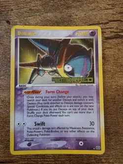 Deoxys 2/106 Rare Emerald Holo Reverse Holo Pokemon Stamp - Image 1