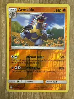 Pokemon Cosmic Eclipse Armaldo Rare Reverse Holo 112/236 NM - Image 1
