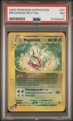 2002 Pokemon Expedition Meganium 54/165 REVERSE HOLO PSA 7 Near Mint LOW POP - Image 1