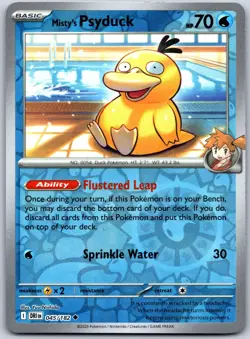 Misty's Psyduck 045/182 Uncommon Destined Rivals Pokemon Reverse Holo Near Mint - Image 1