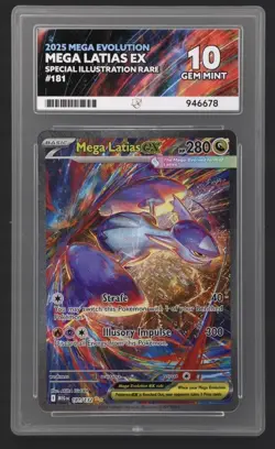 Pokemon TCG Mega Latias EX 181/132 Mega Evolutions ACE 10 (Perfect Subgrades!) - Image 1