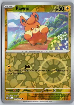 Pawmi 073/198 Common Scarlet & Violet Pokemon Reverse Holo Near Mint - Image 1