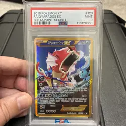 2016 POKEMON BREAKPOINT M GYARADOS #123 FULL ART SECRET PSA 9 MINT - Image 1