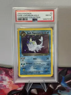 Pokemon Dark Vaporeon Legendary Collection Holo Rare PSA 8 9/110 2002 - Image 1