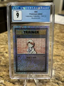 Bill 108/110 Legendary Collection Reverse Holo Pokemon CGC 9 - Image 1