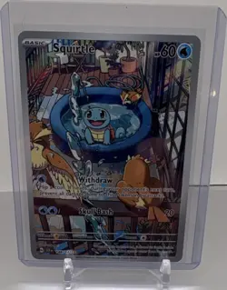Pokemon TCG Squirtle Illustration Rare Full Art Holo SV07 148/142 Basic 60 HP - Image 1