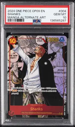 2024 ONE PIECE OP09-EMPERORS IN THE NEW WORLD MANGA ALTERNATE ART SHANKS PSA 10 - Image 1