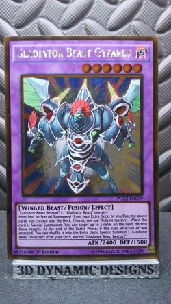 | Yugioh Gladiator Beast Gyzarus PGL2-EN079 Premium Gold Bling NM 🔥 | - Image 1