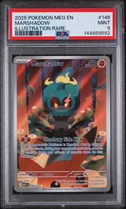 2025 POKEMON MEG EN-MEGA EVOLUTION | ILLUSTRATION RARE #146 MARSHADOW PSA 9 - Image 1
