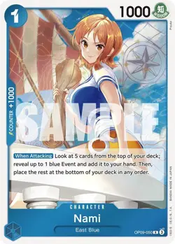 OP09-050 Nami English R One Piece TCG Card Game - Image 2