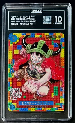 TAG 10 One Piece P-110 P Monkey.D.Luffy - JP - Foil - One Piece Day - Graded - Image 1
