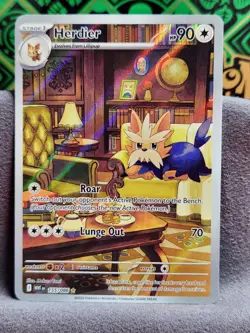 2025 Pokemon SV White Flare WHT EN Herdier Illustration Rare #155/086 - Image 1