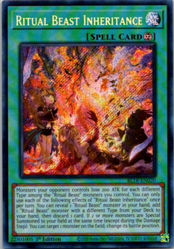 Ritual Beast Inheritance BLTR-EN020 Yugioh 1st Edition Secret Rare - Image 1
