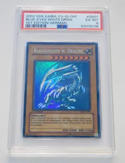 2002 YuGiOh Blue-Eyes White Dragon 1. Auflage SDK-G001 Drache PSA 6 Deutsch - Image 5