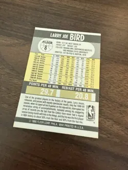 1990-91 Fleer #8 Larry Bird - Image 2