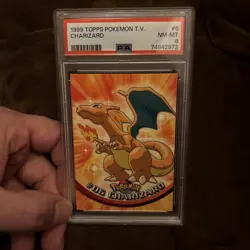 1999 Topps Pokemon T.V. #6 Charizard PSA 8 NM-MT - Image 1