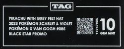 2023 SVP Pokemon X Van Gogh Promo #085 Pikachu With Grey Felt Hat TAG 10 (962) - Image 3