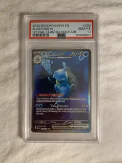Pokemon Blastoise ex 200/165 Scarlet & Violet 151 Illustration Rare Holo PSA 10 - Image 1