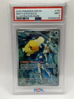 💥 PSA 9 MISTY'S PSYDUCK 193/182 - DESTINED RIVALS ILLUSTRATION RARE - MINT 💥 - Image 1
