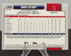 Topps 2026 Series 1 Roman Anthony Red Sox Diamante Foil Rookie All-Star #189 - Image 2