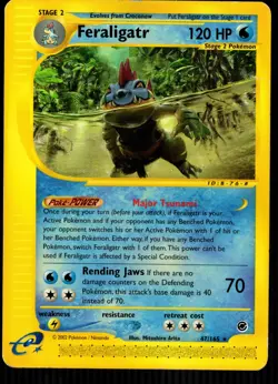 Pokemon TCG 2002 Feraligatr Expedition Card 47/165 DMG NONHOLO - Image 1
