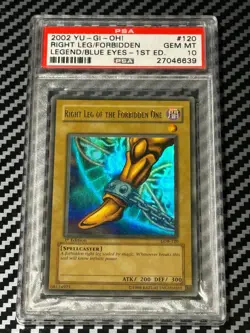 Yugioh PSA 10 Right Leg of the Forbidden One LOB-120 Ultra Rare 1st Edition *639 - Image 1