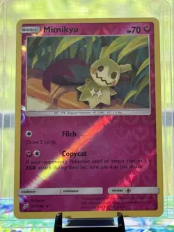 Pokemon Cards Mimikyu 112/181 Reverse Holo Team Up Sun & Moon - Image 1