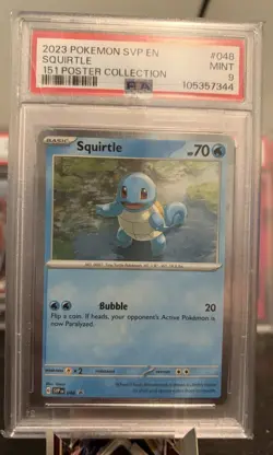 PSA 9 Squirtle 048 – Poster Collection Cosmos Holo – Scarlet & Violet Promo Card - Image 1