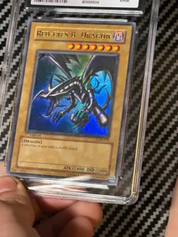 CGC 8 Yugioh Red-Eyes B. Dragon LOB-070 Ultra Rare 1st Edition Foil Line Error - Image 3