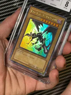 CGC 8 Yugioh Red-Eyes B. Dragon LOB-070 Ultra Rare 1st Edition Foil Line Error - Image 5