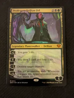 Professor Dellian Fel MTG Strixhave SOS 0214 NM Foil Planeswalker Lifegain - Image 1
