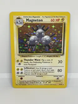 Magneton 9/102 Base Set Shadowless Holo Rare Pokemon Card | English | NEAR MINT. - Image 1