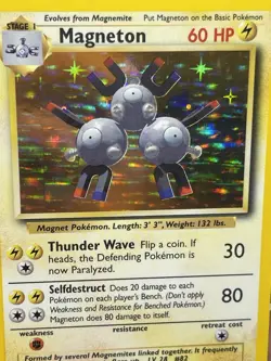 Magneton 9/102 Base Set Shadowless Holo Rare Pokemon Card | English | NEAR MINT. - Image 2