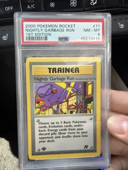 Pokemon Nightly Garbage Run 1st Edition PSA 8 Team Rocket 77/82 Uncommon Regular - Image 1