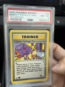 Pokemon Nightly Garbage Run 1st Edition PSA 8 Team Rocket 77/82 Uncommon Regular - Image 2
